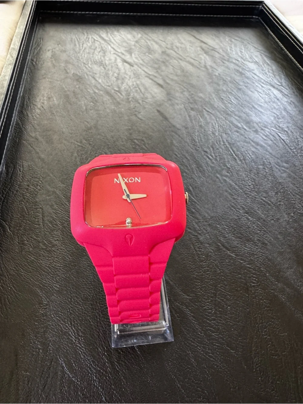 Nixon Hot Pink Rubber Player Silicone Analog